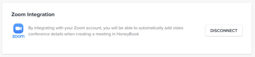 honeybook business automations Zoom integration