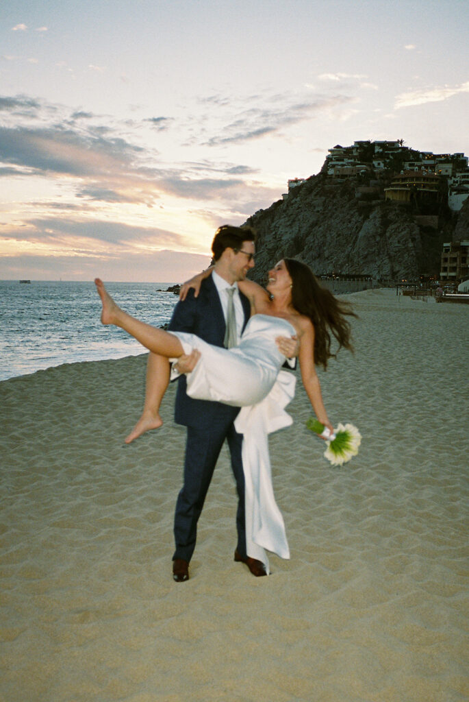wedding beach couple captured by photographer building client relationships