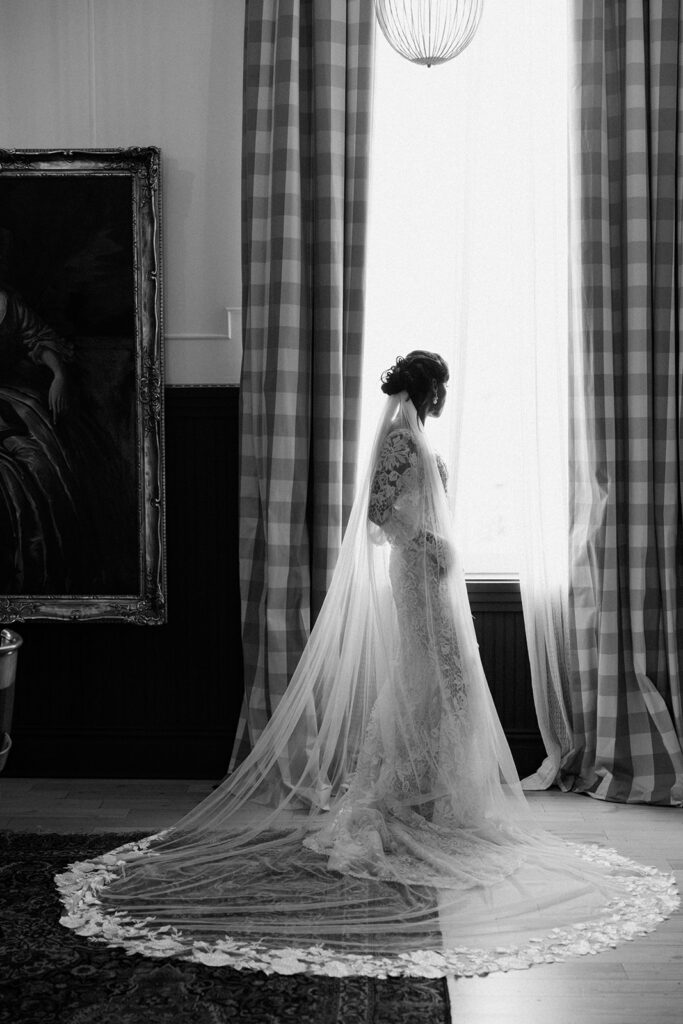bride gets ready at Hotel Peter and Paul New Orleans