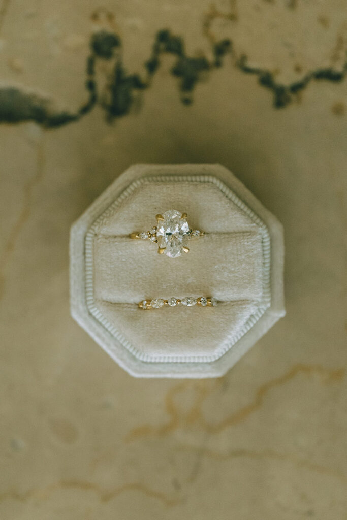 diamond wedding ring and band